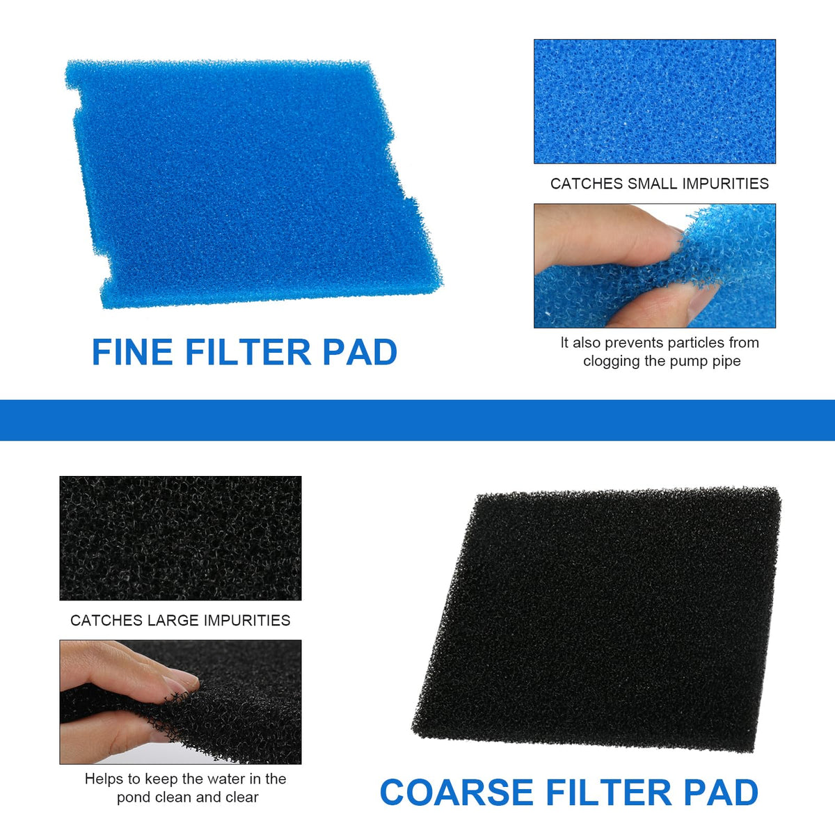 LEWEREST easy-install pond filter pads requiring no tools