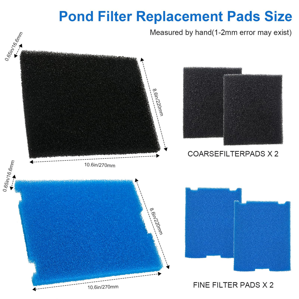 LEWEREST flat box filter pads shown for quick pond maintenance