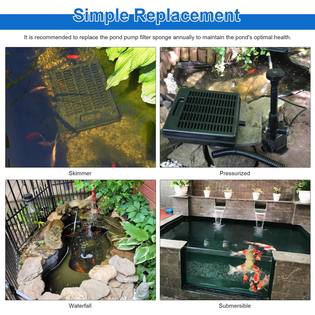 LEWEREST pond filter pads helping to clarify pond water