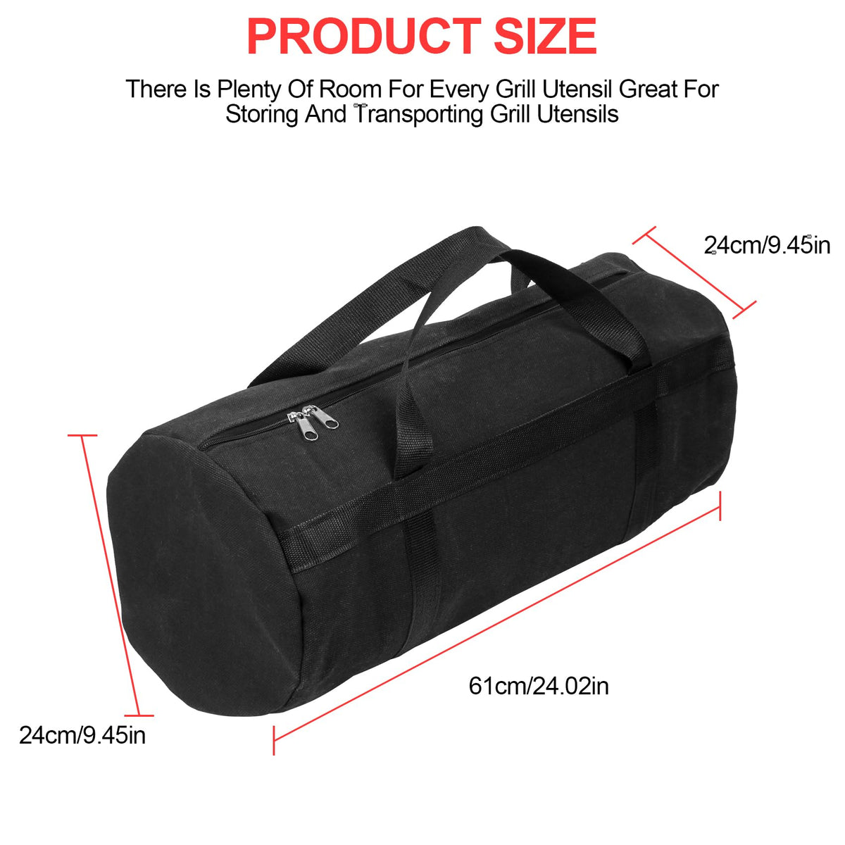LEXICHER bag with zipper closure, side view, protects tools from dust and moisture.