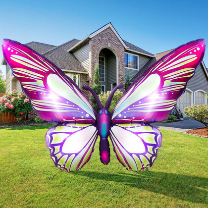 Leyndo 6ft giant butterfly inflatable with LED lights brightens outdoor spaces