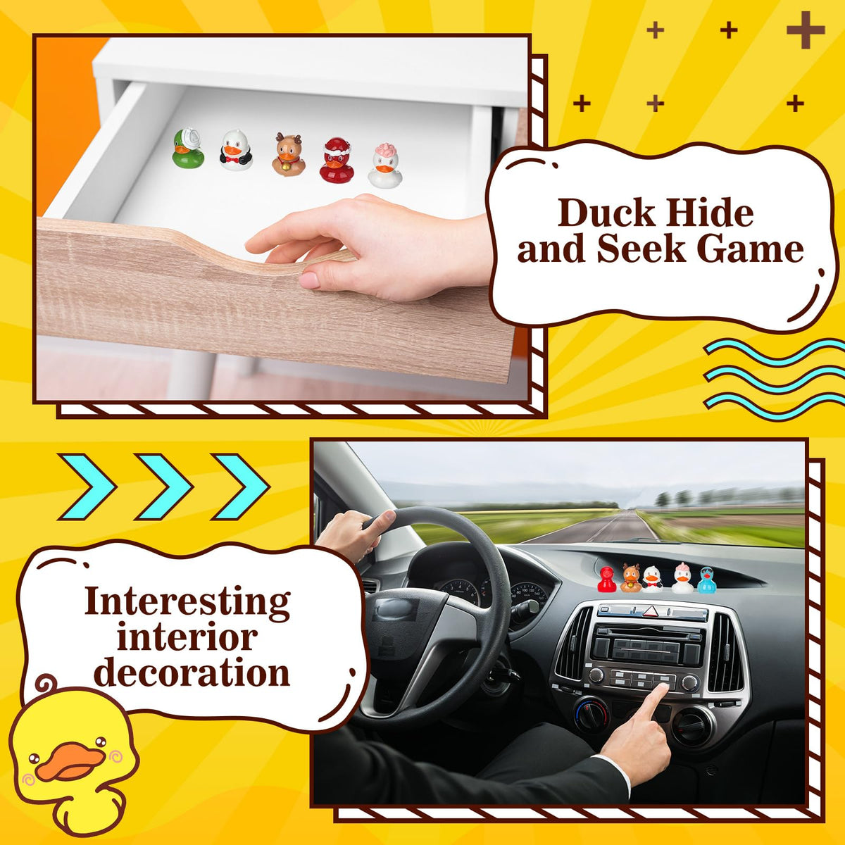 Leyndo adhesive dots help secure tiny ducks for craft projects.