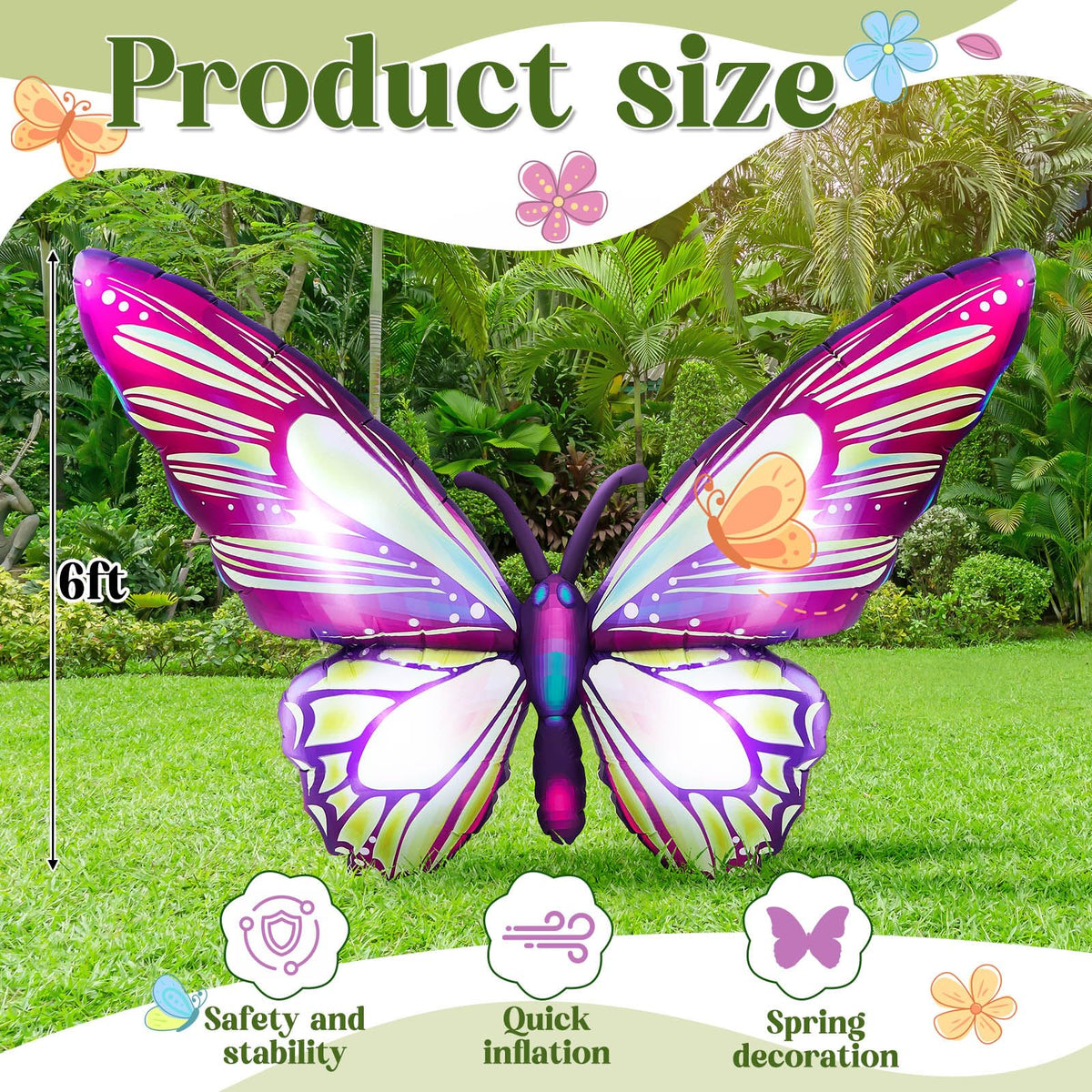 Leyndo butterfly inflatable yard decoration enhances garden ambiance