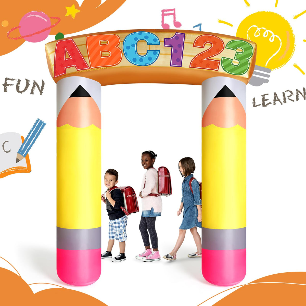 Leyndo durable polyester arch designed for repeated school events.