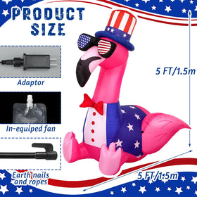 Leyndo flamingo inflatable with built-in LED lights for day and night visibility.