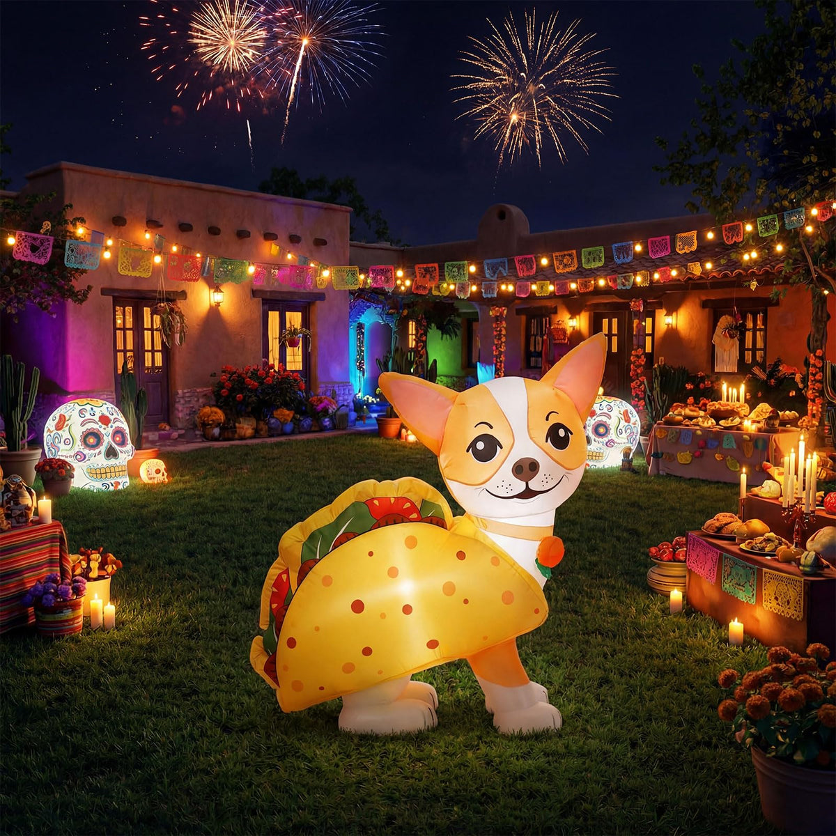 Leyndo Mexican fiesta design inflatable adds color and charm to events.