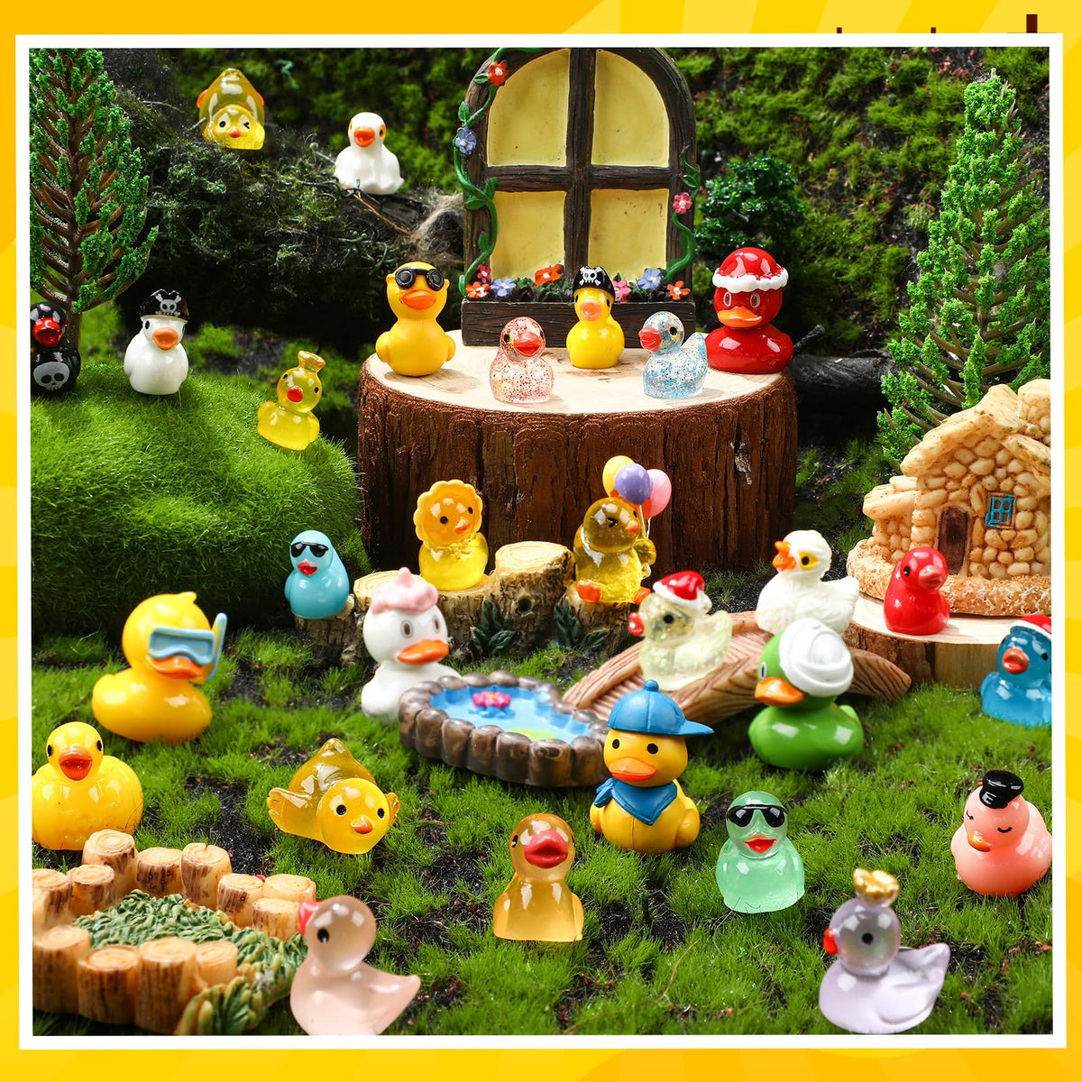 Leyndo tiny ducks create charming miniature landscapes for gardens and aquariums.