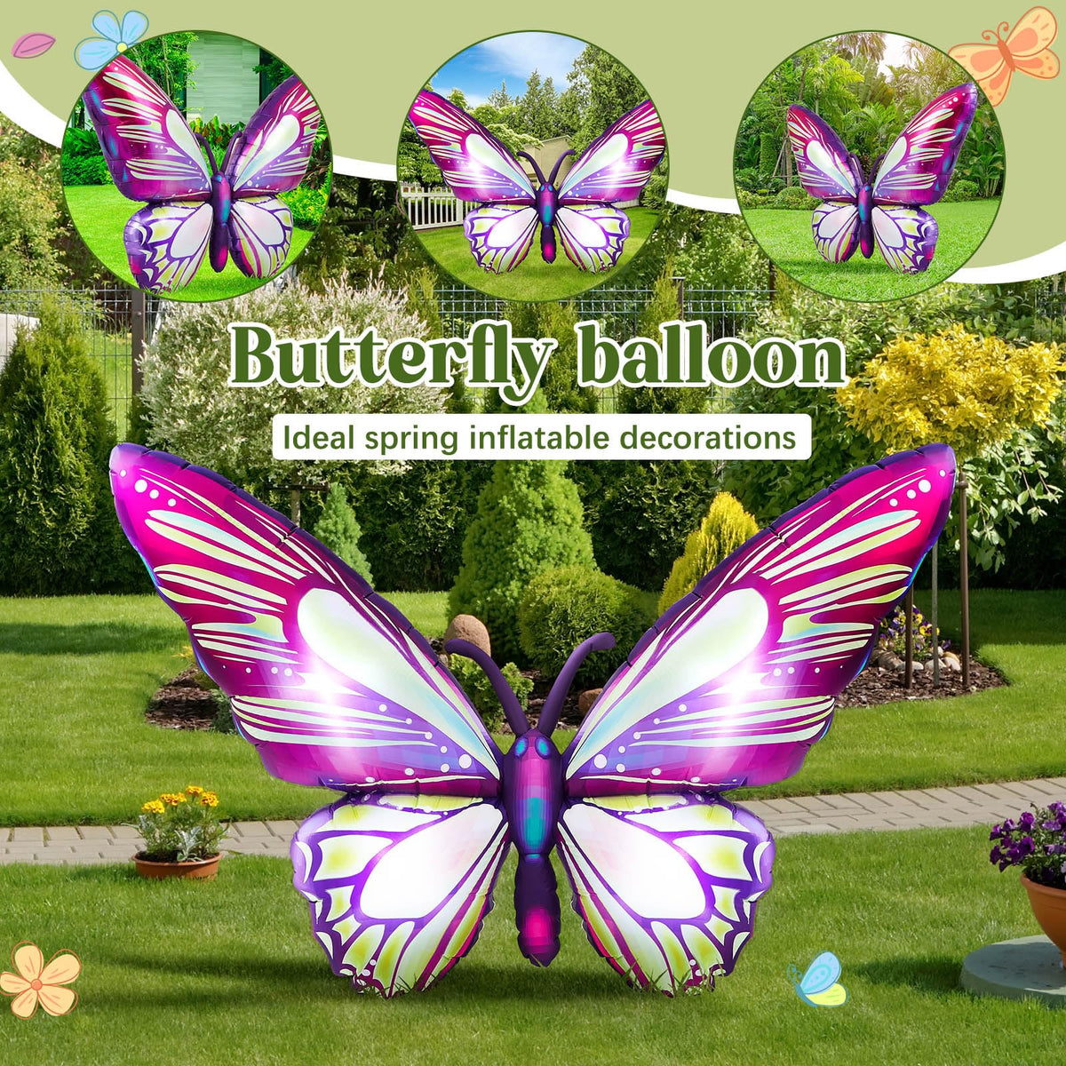 Leyndo patio garden butterfly inflatable for lawn display