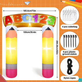Leyndo preschool graduation arch side view enhances ceremony backdrop.