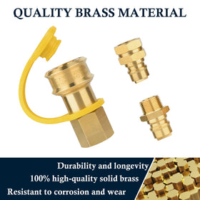 Lezbanz propane hose connector, male-female, enables easy generator or grill gas connections.