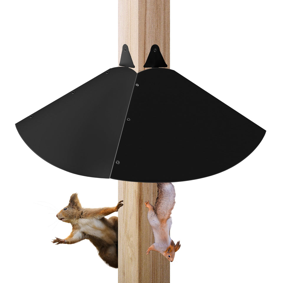 Lezcufer squirrel-baffle 4x4 post assembly protects feeders with sturdy galvanized steel