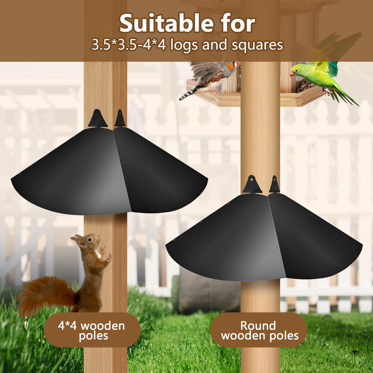 Lezcufer-weatherproof-squirrel-deterrent withstands rain and snow to protect feeders all year