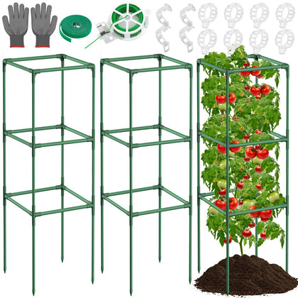 Lezmarket 3-pack tomato cages ready for sturdy garden support and healthy growth.