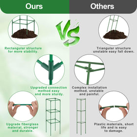 Lezmarket fiberglass material delivers lightweight, durable garden support.