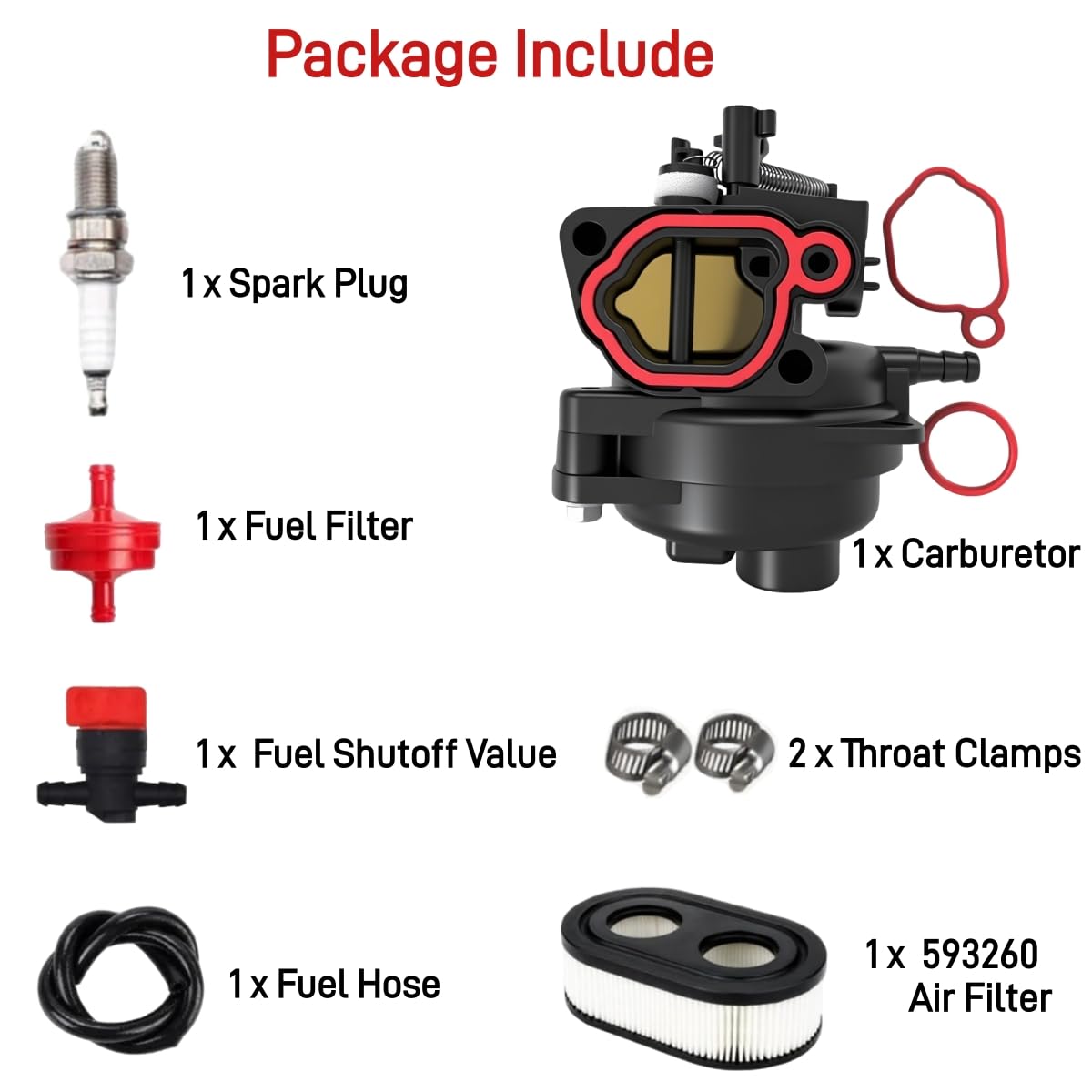 LEZZON hose clamps pair, secure fuel connections during replacement.