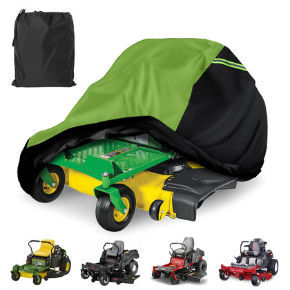 LEZZYRUCK zero-turn mower cover protects a 60-inch deck from rain and dust