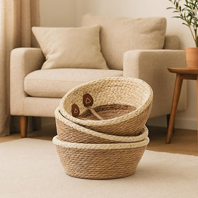 Lfory handmade weave yields unique artisanal variations in each piece.