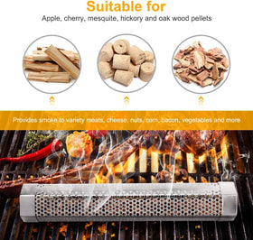 LFSEMINI 304 stainless steel smoker tube resists rust for repeated outdoor use.