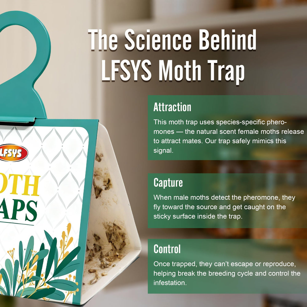 LFSYS indoor-outdoor adhesive catcher captures pests without creating mess.