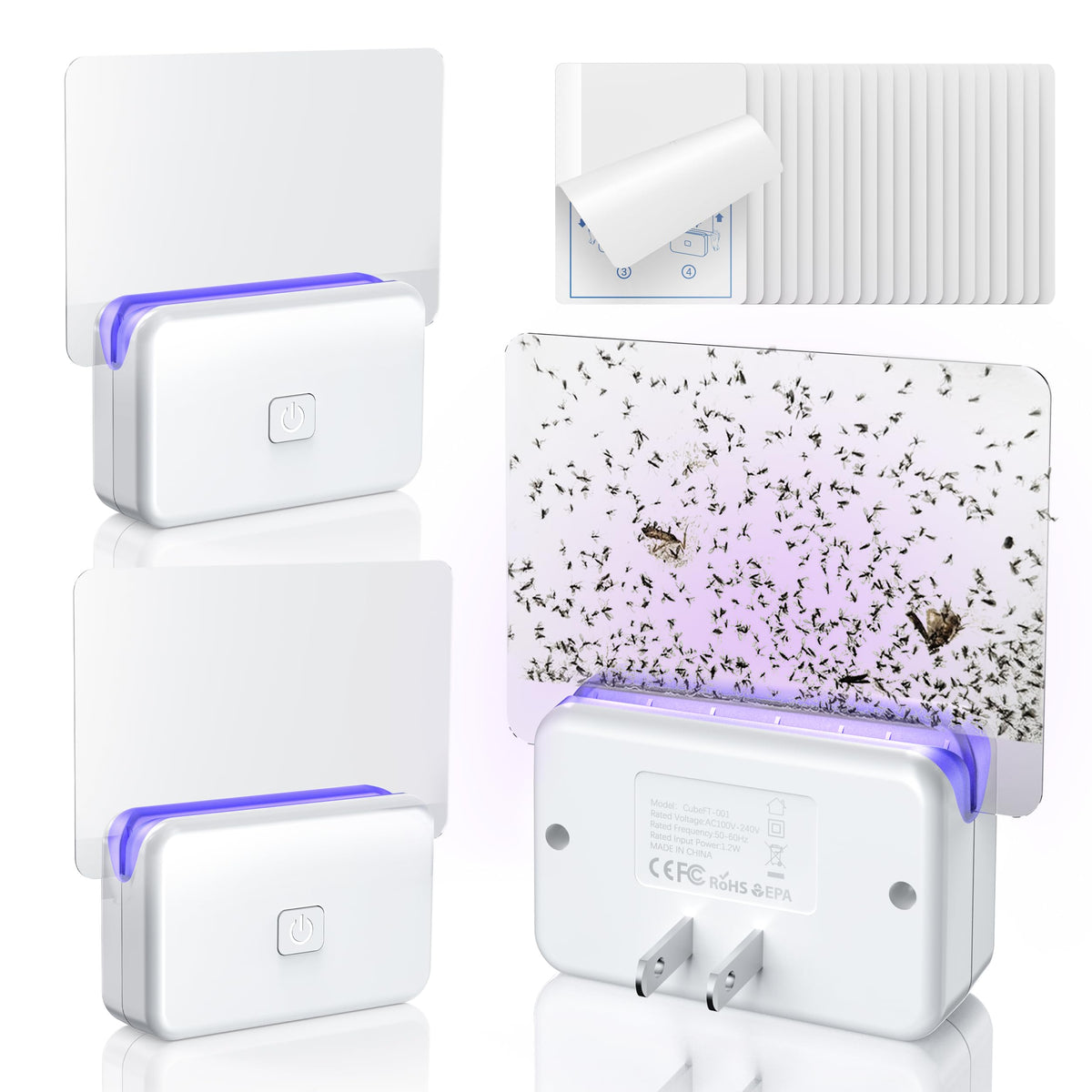 LFSYS plug-in fly traps in sockets for indoor insect control.