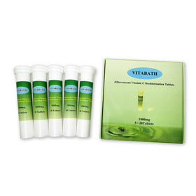 LFSYS Vitamin C tablets fizzing in spa bath during use.