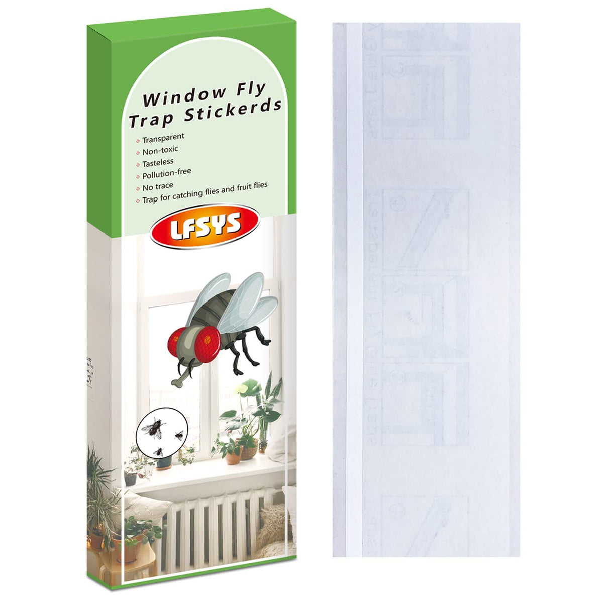 LFSYS window fly trap 150-pack for clear indoor fruit fly control.