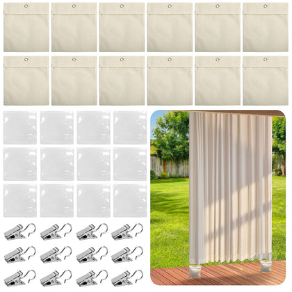 LFUTARI curtain weight bags top view stabilize outdoor drapes against wind
