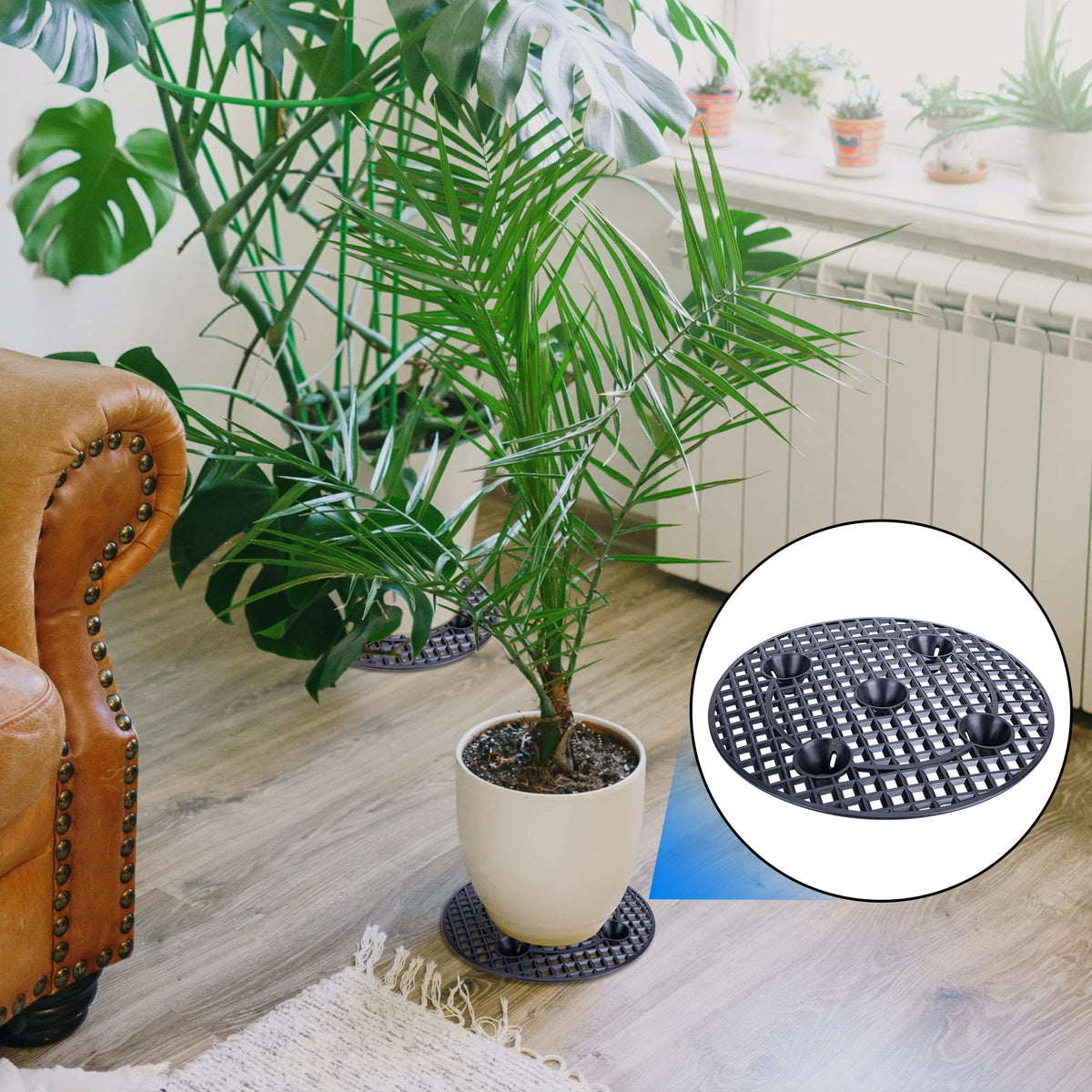LFUTARI deck balcony stand keeps pots stable on patios and indoors.