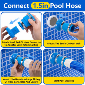 Tool-free installation with LFUTARI pool hose adapter for fast setup