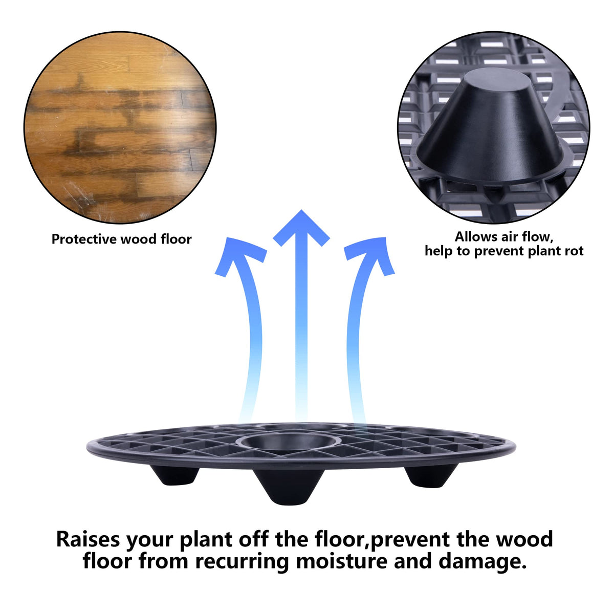 LFUTARI floor protector under pot prevents scratches on hardwood floors.