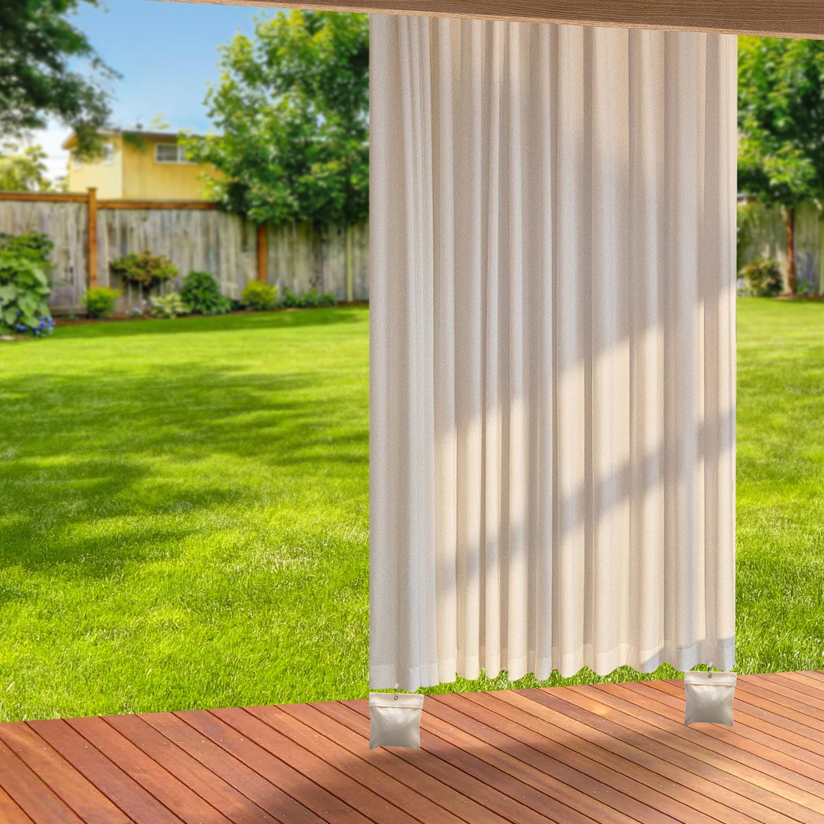 LFUTARI outdoor curtain weights used on pergola, gazebo, and porch