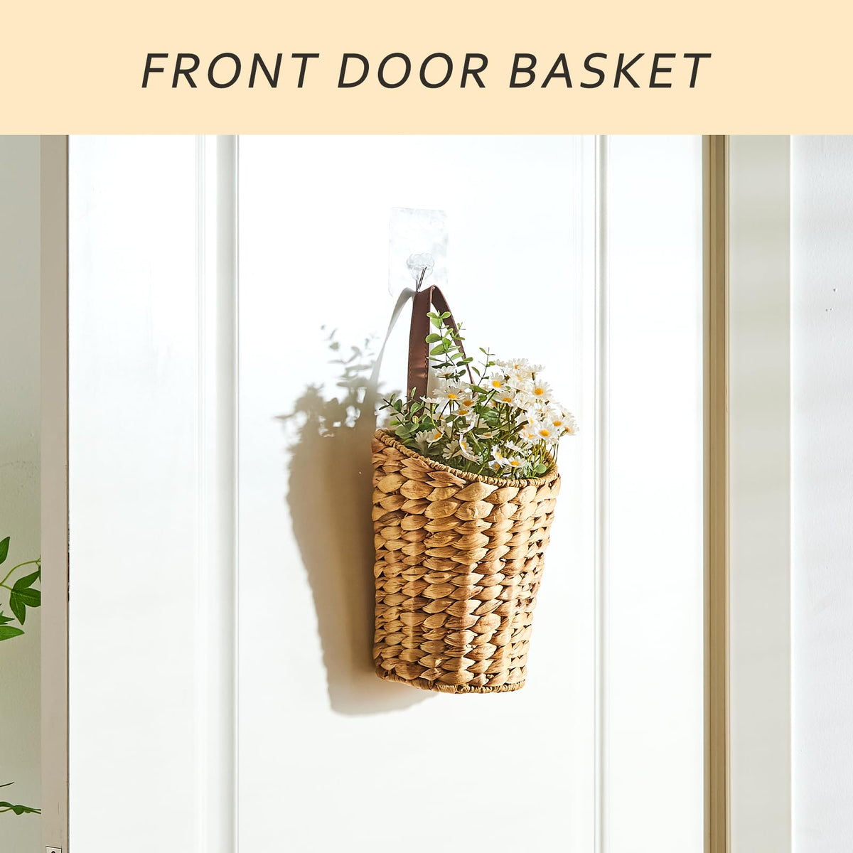 LGENHOOM boho front door decor doubles as plant or small item storage