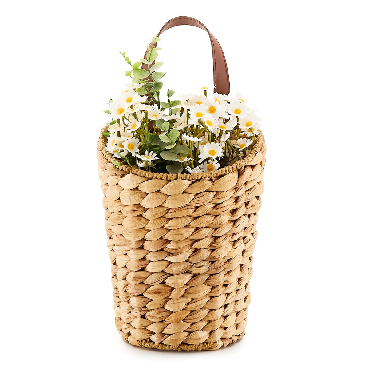 LGENHOOM handwoven front door basket with water hyacinth for stylish entryway storage