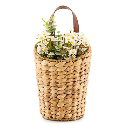 LGENHOOM handwoven front door basket with water hyacinth for stylish entryway storage