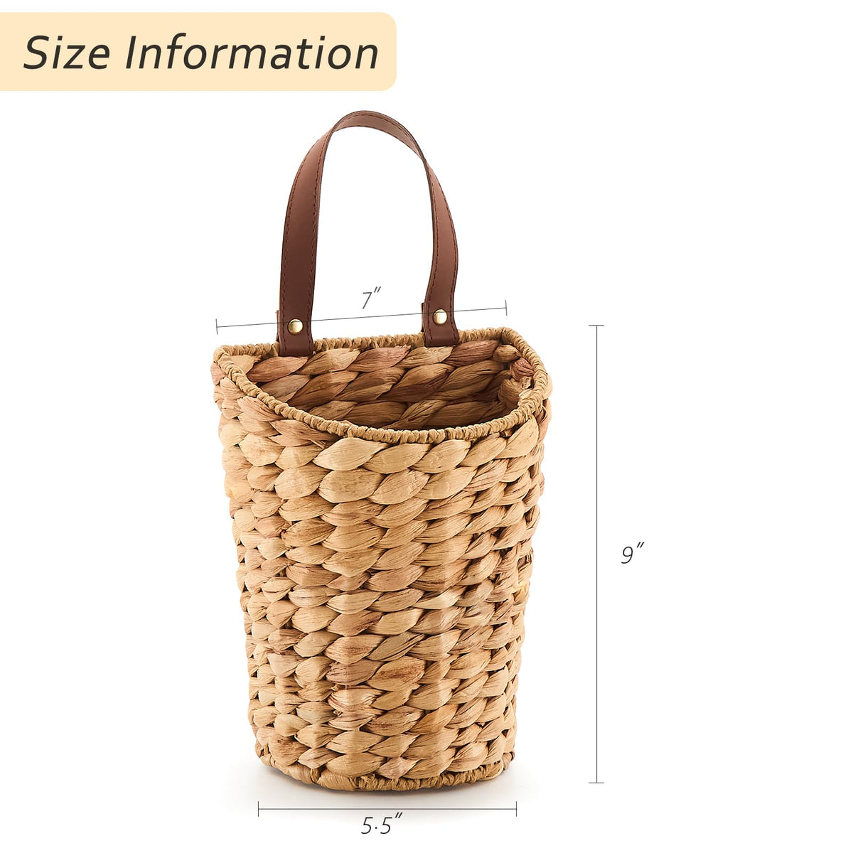 LGENHOOM wall hanging basket holding dried flowers with rustic farmhouse appeal