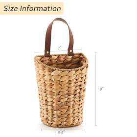 LGENHOOM wall hanging basket holding dried flowers with rustic farmhouse appeal