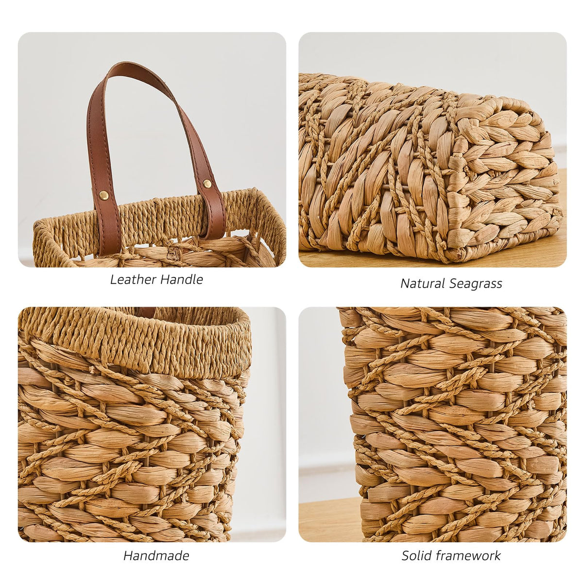 LGENHOOM wall-mounted Boho storage basket for decorative organization