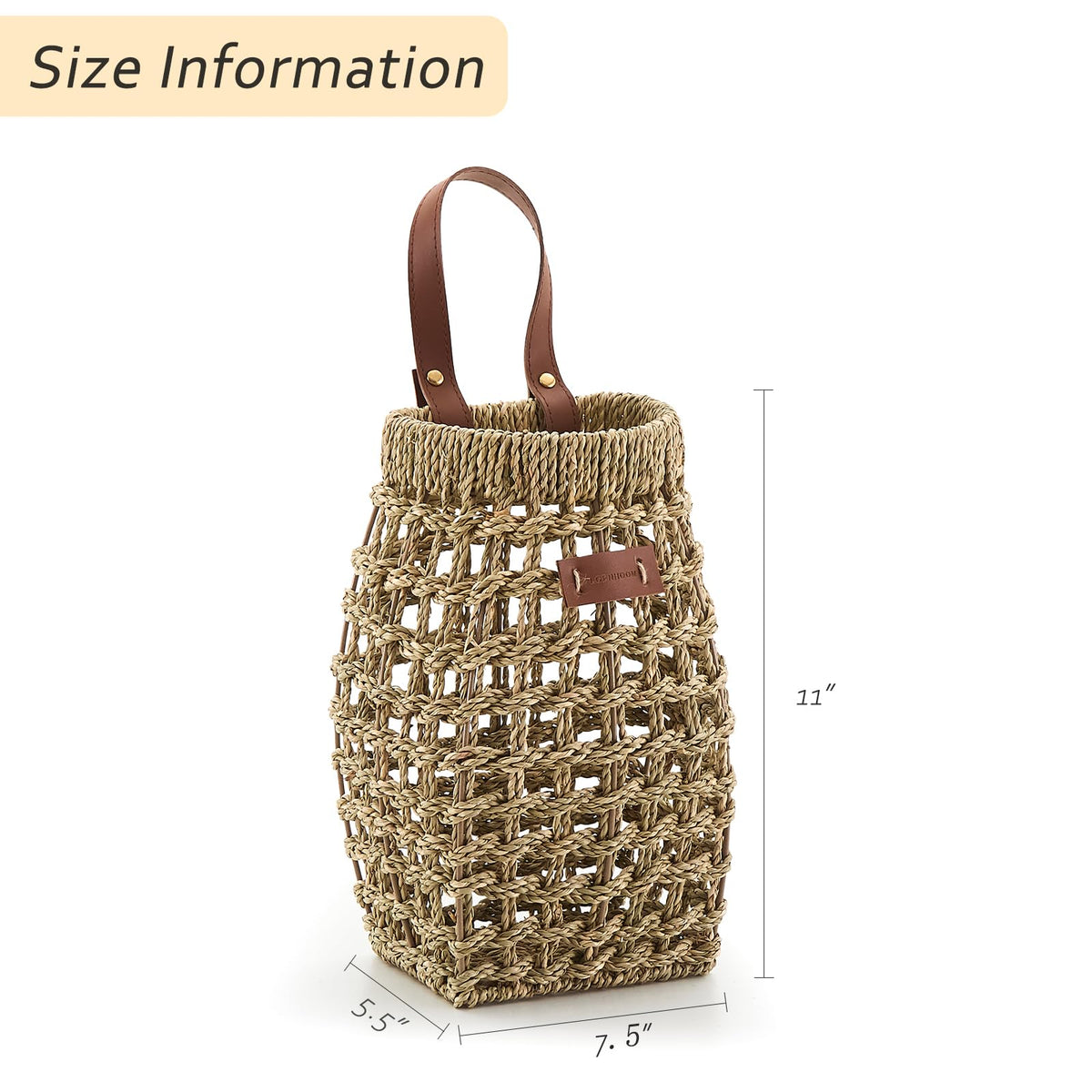 LGENHOOM water hyacinth weave close-up highlighting handcrafted texture and durability.