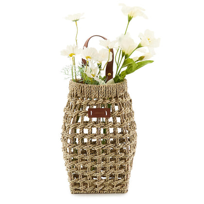 LGENHOOM woven front door basket hung on entry wall for natural welcome.
