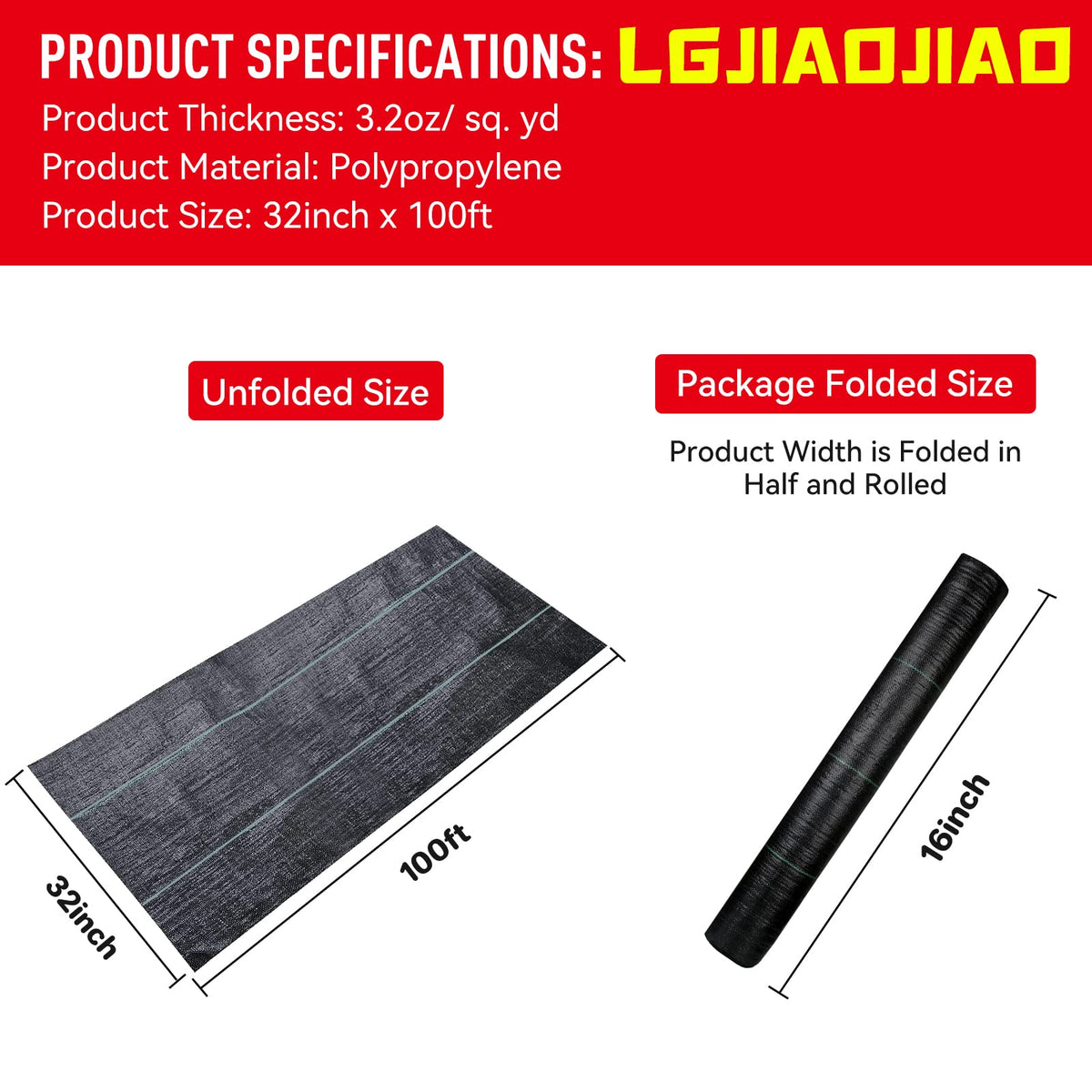 LGJIAOJIAO heavy-duty geotextile fabric resists tearing for outdoor use