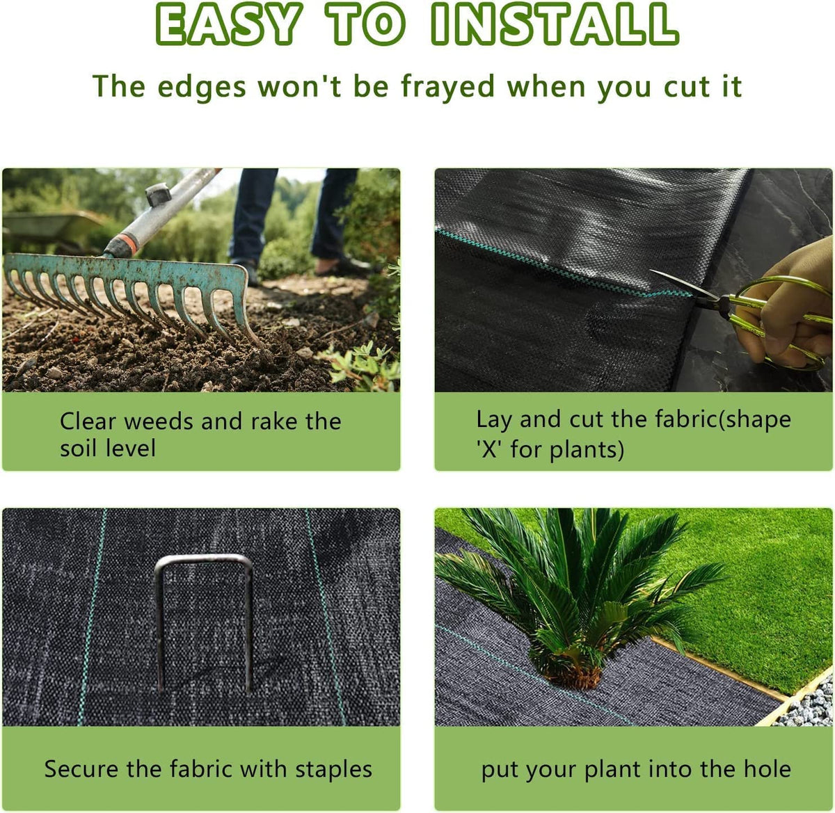 LGJIAOJIAO weed barrier works under mulch or gravel for clean landscape edges.