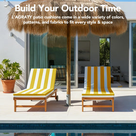 L'AGRATY outdoor cushions with carrying handles for easy relocation.