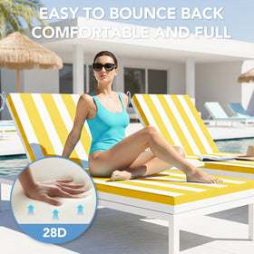L'AGRATY yellow-white cushion highlights removable cover for easy cleaning.
