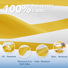 L'AGRATY fade-resistant fabric shown against sun exposure, maintaining color richness.