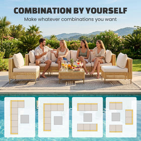LHBcraft all-weather rattan resists sun and rain for year-round use