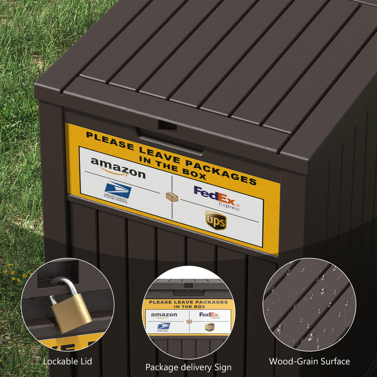 LHBGO weather-resistant resin protects contents outdoors