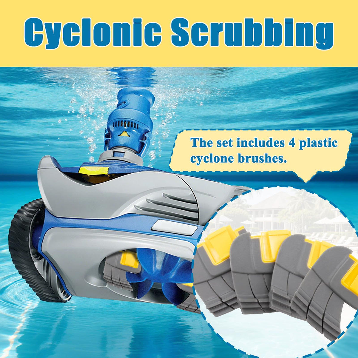 Durable plastic construction of LhyBtm R0714400 resists wear in pool water.