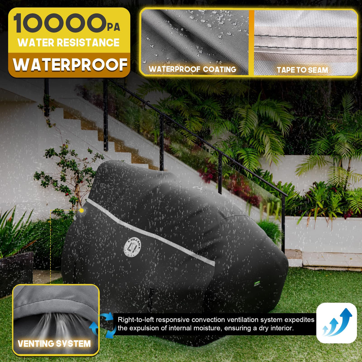 LI LIBZAKI cover measures 79x46x55 inches to protect larger zero-turn mowers.