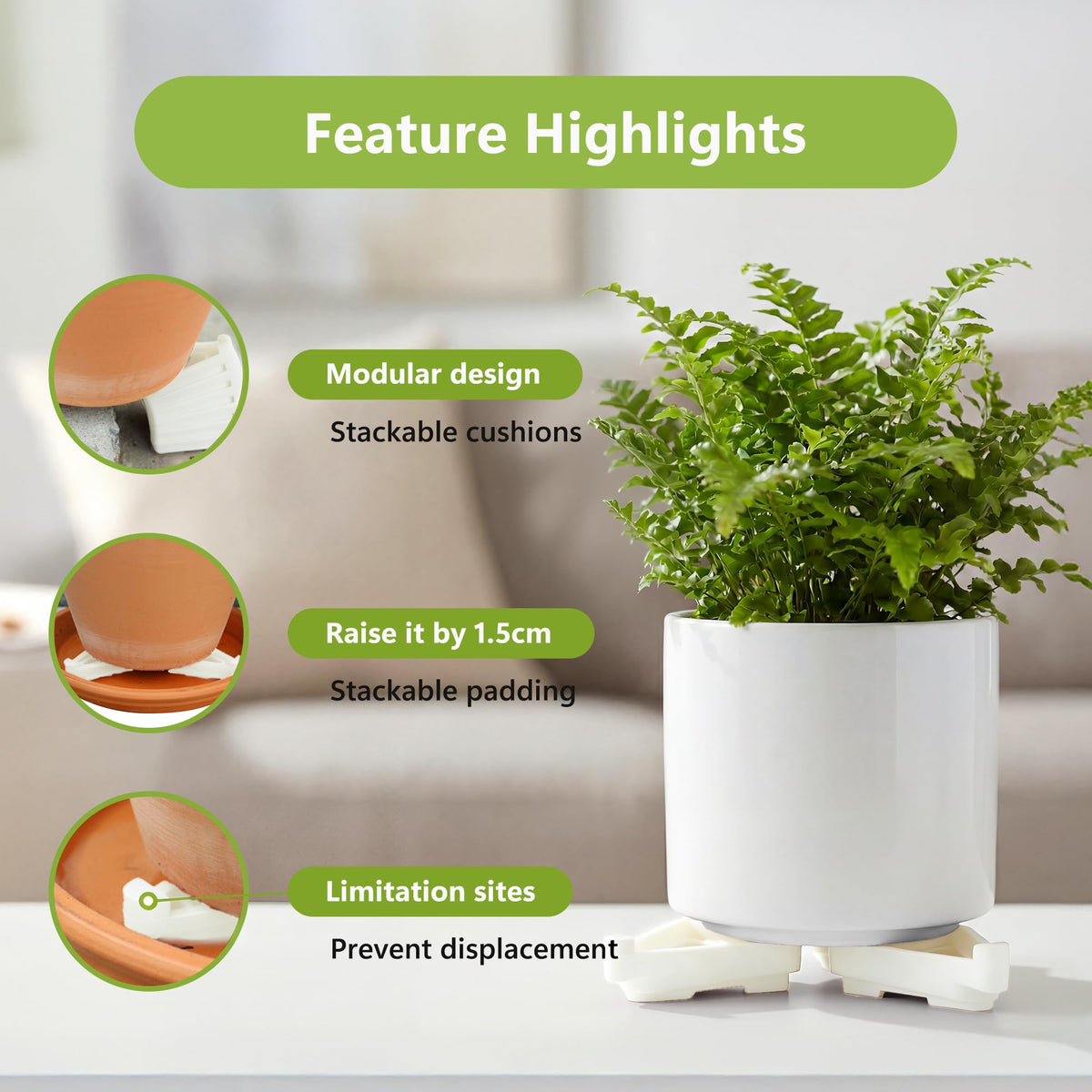 Li & Zhao outdoor planter elevation kit protects decks from water.