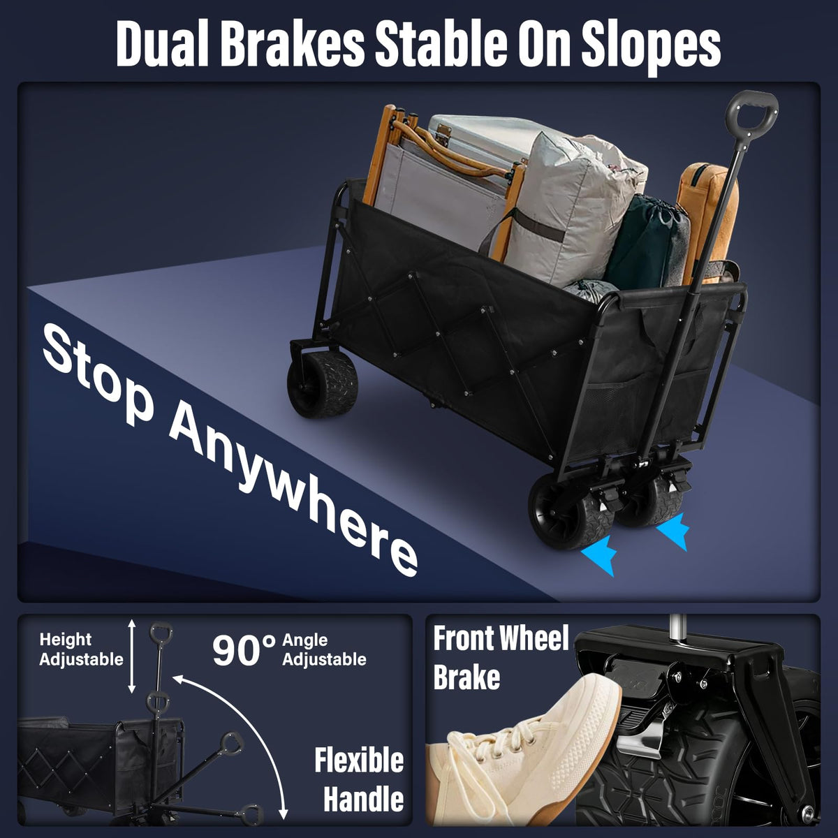LIAPOTT all-terrain wheels roll smoothly over grass and sand
